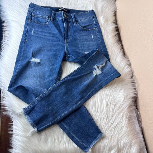Express Cropped Legging Mid Rise Jeans Size 2 - Picture 13 of 14